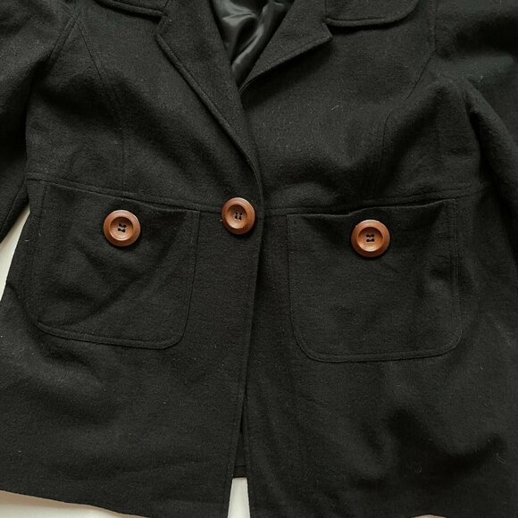 Manoush 100% Black Jacket Brown buttons Euro 42 - Picture 8 of 8